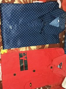 boys Red & Blue Polka Dot Shirts