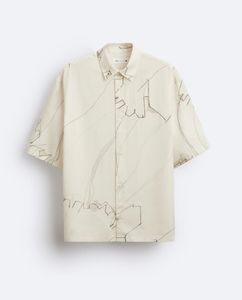 ZARA STREAK PRINT SHIRTS | OYSTER-WHITE