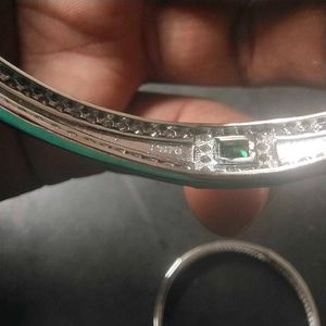 Pure silver Rhodium polish CZ bangles