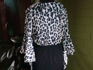 Leopard Print Wrap Top