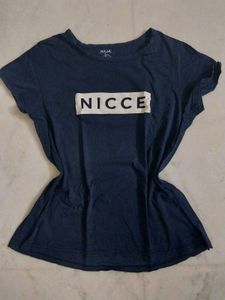 Navy Blue "NICCE" Graphic T-Shirt