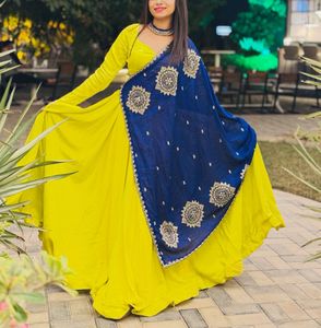 Vibrant Yellow Lehenga Choli two piece Set