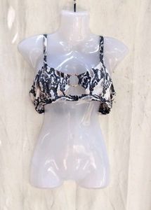 I. Chic Snake Print Bikini Top