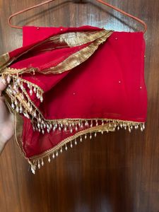 Elegant Red Velvet Kurta with Intricate Embroidery