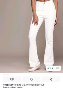 ROADSTERS Women's White Bootcut Jeans