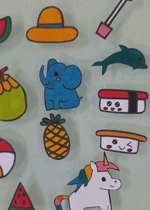 Beach,Animals And Sushi Themed Sticker Set🏖🐘🍣