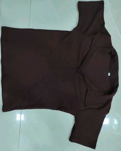 Stylish Brown Turtleneck Top