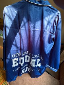 Satin oversized sleepwear / streetwear type.