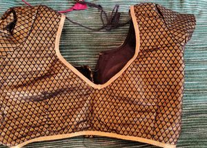 Black Blouse With Golden Design