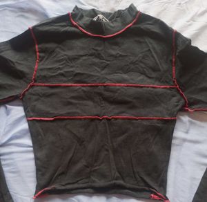 Roadster Punk Black Top with Red Stitching
