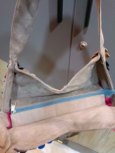 Felt Flower Accent Shoulder Bag