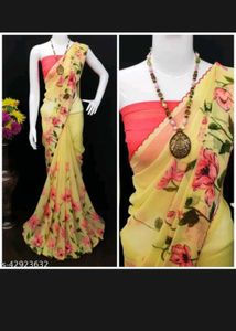 Yellow Floral Saree