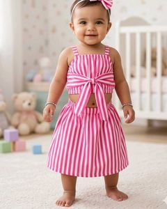 Cute Daisy Print Crop Top &amp; Skirt Set for babies
