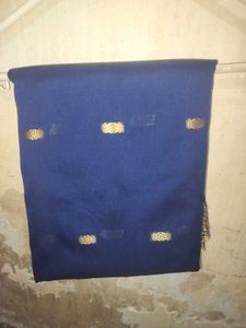 Elegant Blue Saree with Gold Border
