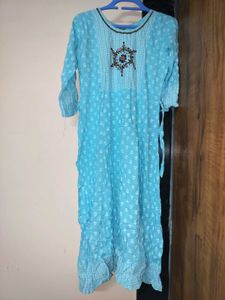Sky Blue Printed Kurta