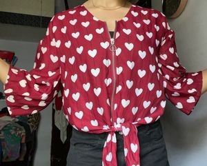 Korean Pretty Bell Sleeve Crop Top