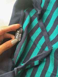MAX Striped Polo Neck Top