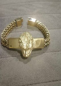 Unique Anti turnish Gold Lion Head Chain Bracelet