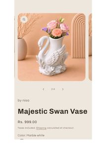 Elegant White Swan Showpiece