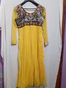 Elegant Yellow Embellished Gown