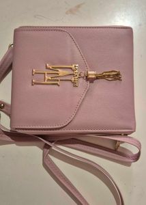 Chic Pink Wallet with Gold Accent