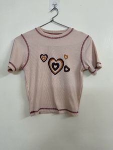 Cute Heart Graphic Crop Top