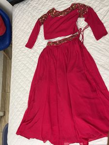 Pink Lehenga with Gold Embroidery