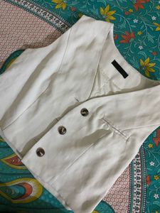 Cream Woven Vest