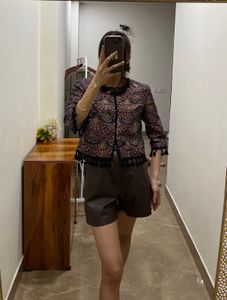 TASSEL BROCADE JACQUARD JACKET BL