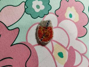 Handmade orange juice inspired Beaded Brooch