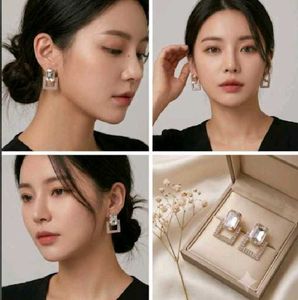 Elegant Square Crystal Earrings