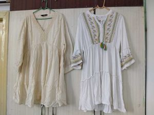 Boho Style Embroidered & Lace Trimmed Kurtas