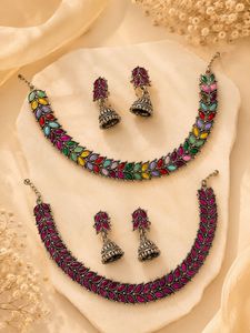 Ethnic Oxidised Choker Set