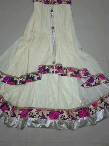 Elegant Floral Print Anarkali Dress