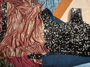 Ready to wear lycra Saree with Sequin Blouse