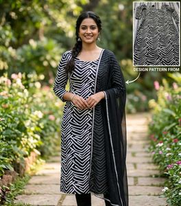 Stylish Black and White Patterned Dress