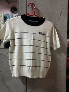 PRADA Striped Knit Top