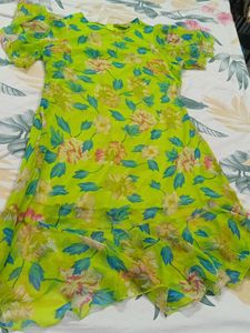 Bright Floral Print Dress