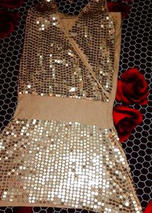 Glamorous Rose Gold Sequin Party Wear Mini Dress