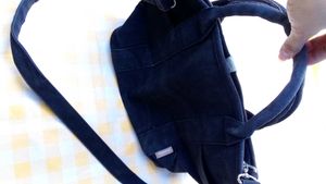Kangol Black Canvas Crossbody Bag