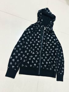 Cute Heart Print Zip-Up Hoodie 🇺🇸