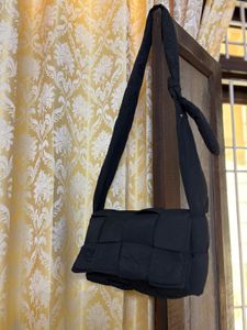 Stylish Black Woven Crossbody Bag