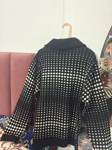Patterned Zip-Up Cardigan