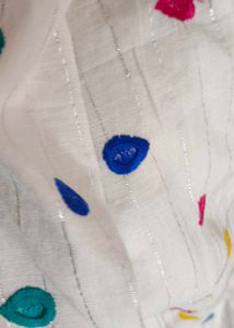 White Kurta with Colorful Droplet Print