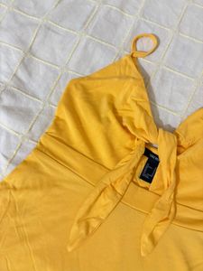 Bright Yellow Tie-Front Tank Top