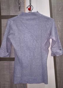 Stylish Grey Mock Neck Sweater