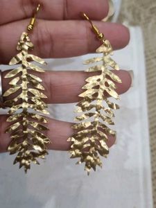 Gold Leaf Dangle Earrings