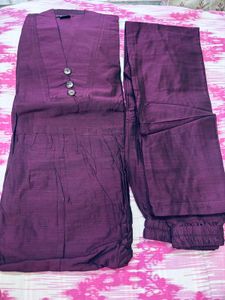 Burgundy Kurta Pant Set