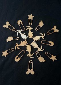 Wooden Safety Pin Embellishments