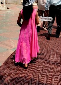 Pink Embroidered Kurta, chudidar with Dup